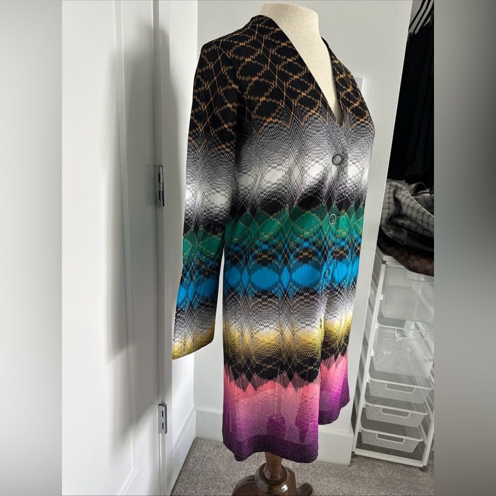 MISSONI Womens Size 38 / 2 Delgrade Knit Long Cardigan Sweater Multi Color - Picture 3 of 10